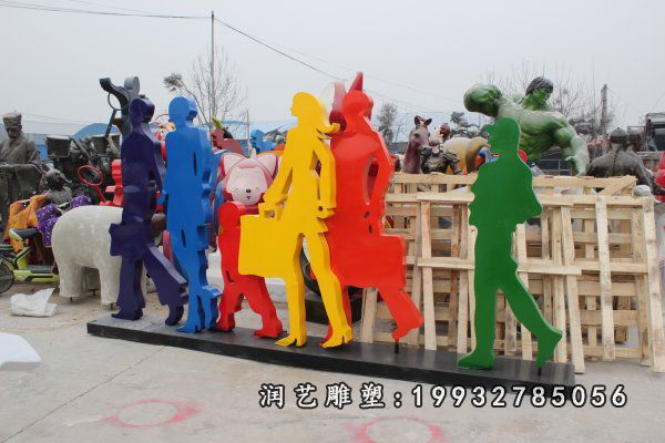 不锈钢购物人物雕塑 (17)