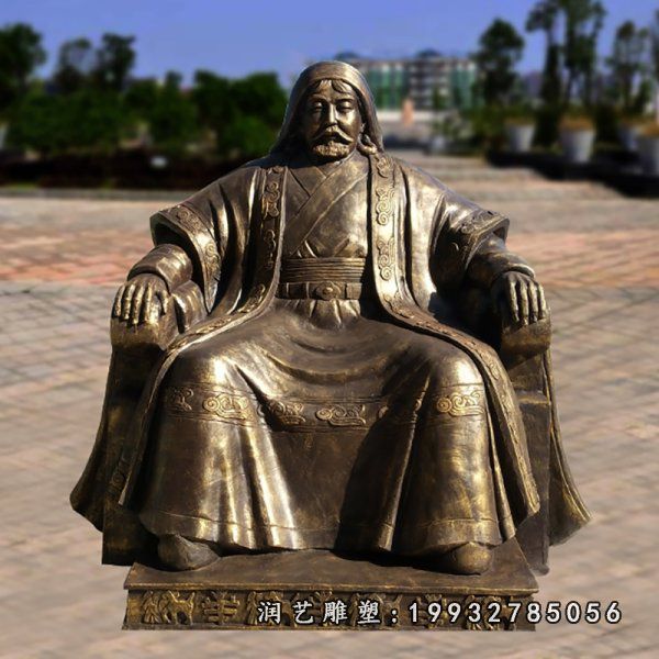 街道成吉思汗铜雕