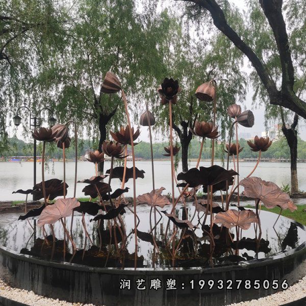 景区荷花景观铜雕