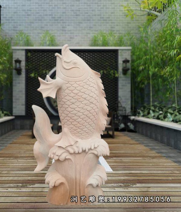 园林动物鱼石雕