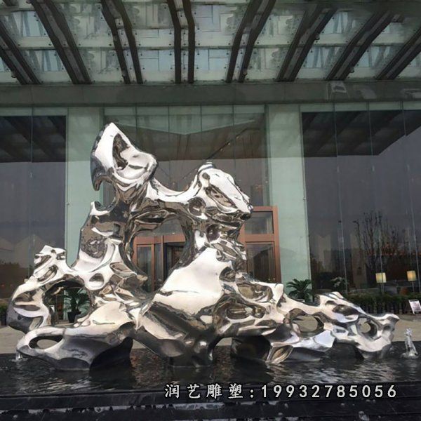 庭院不锈钢太湖石雕塑