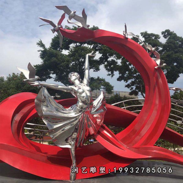 酒店不锈钢动物鸽子雕塑