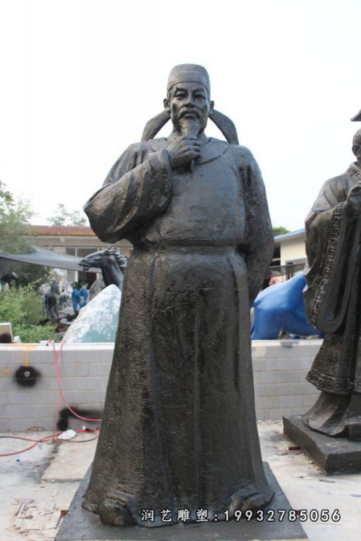 古代人物商业街铜雕