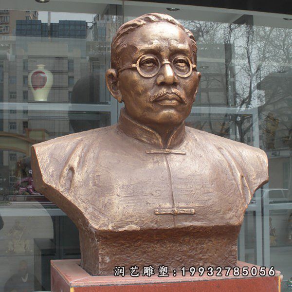 企业蔡元培铜雕人物