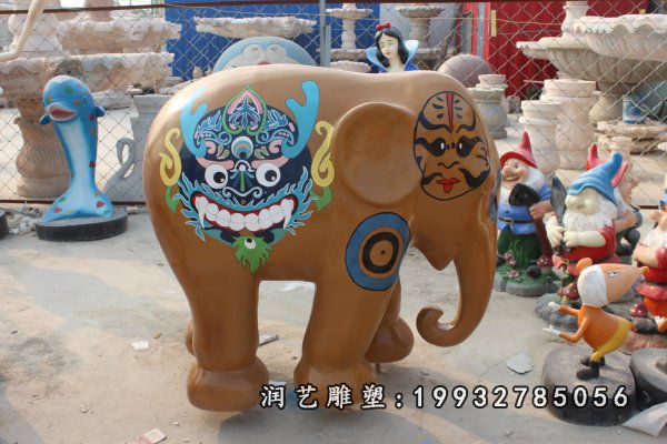 园林玻璃钢大象雕塑