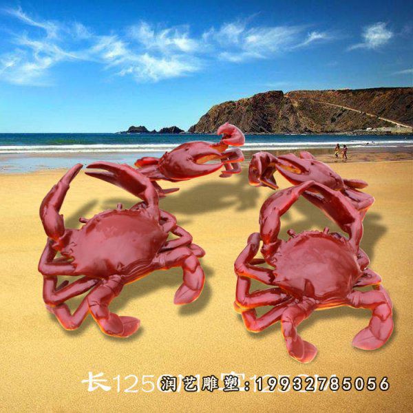 小区玻璃钢螃蟹雕塑