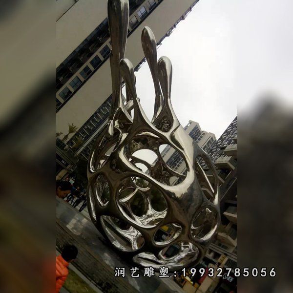 步行街不锈钢火龙果景观雕塑