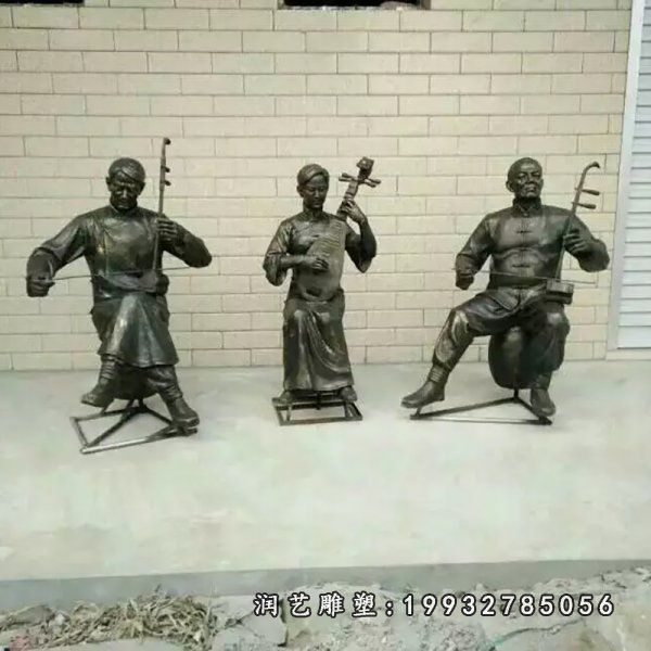 商业街演奏人物铜雕