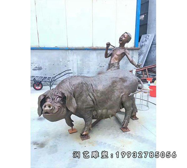 商场动物猪铜雕