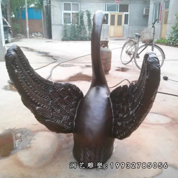 企业动物天鹅铜雕