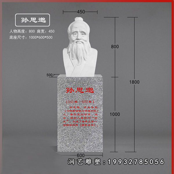 步行街人物孙思邈石雕