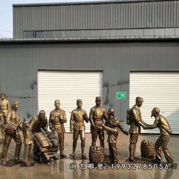 园林红军铜雕人物
