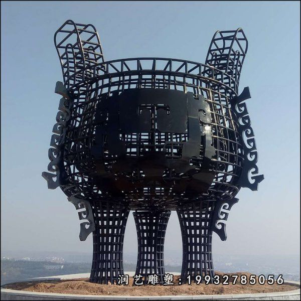 商业街不锈钢鼎景观雕塑