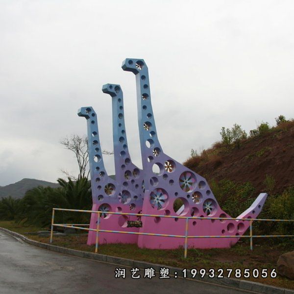 步行街不锈钢恐龙动物雕塑