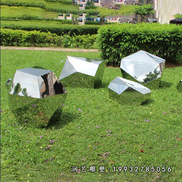 不锈钢石头雕塑 (46)
