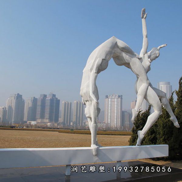 商业街不锈钢体操雕塑