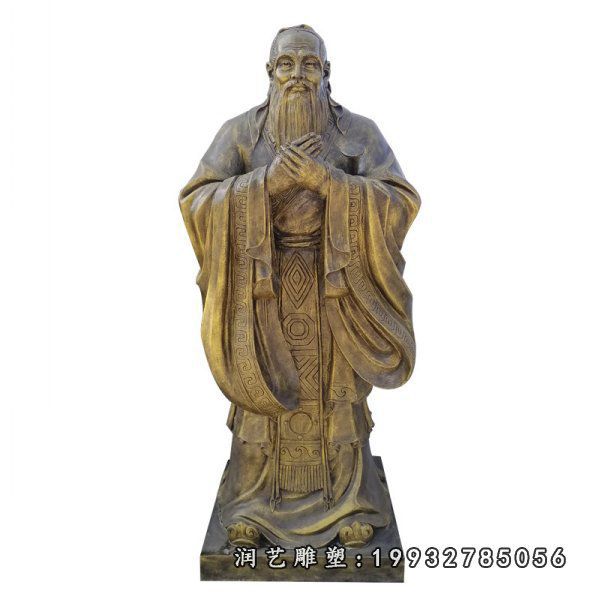 街道人物孔子铜雕