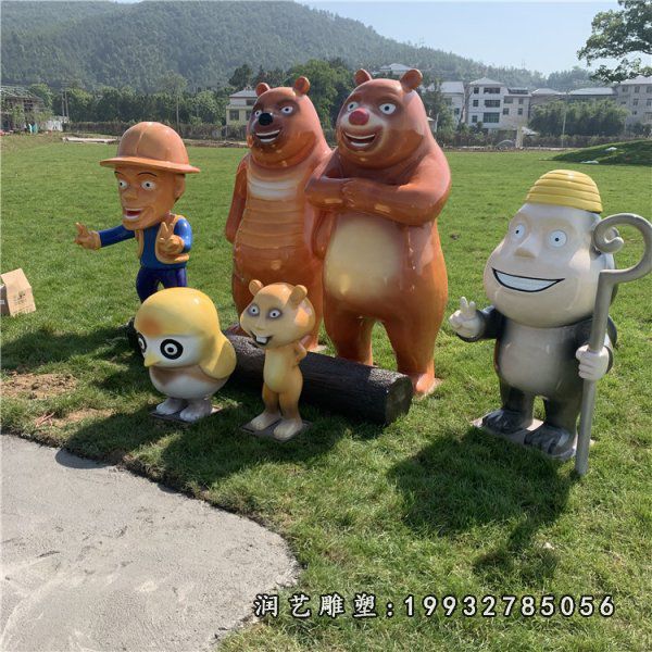 玻璃钢熊出没雕塑 (215)