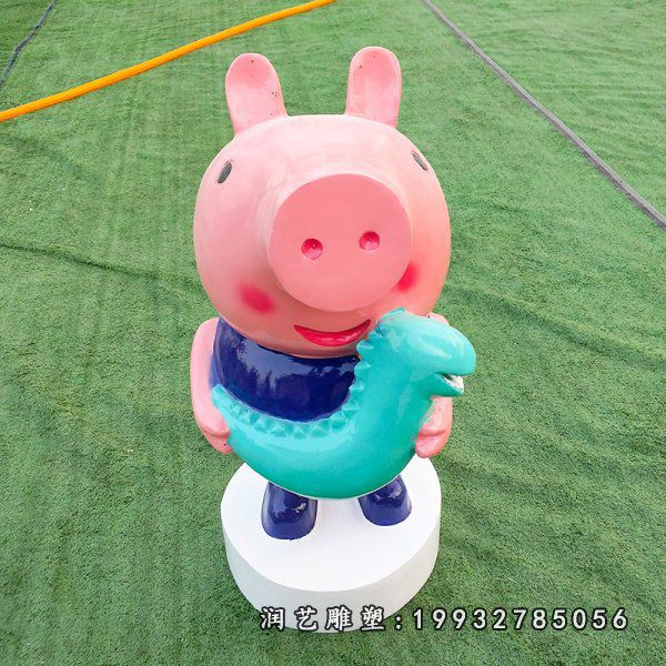 酒店玻璃钢小猪佩奇雕塑