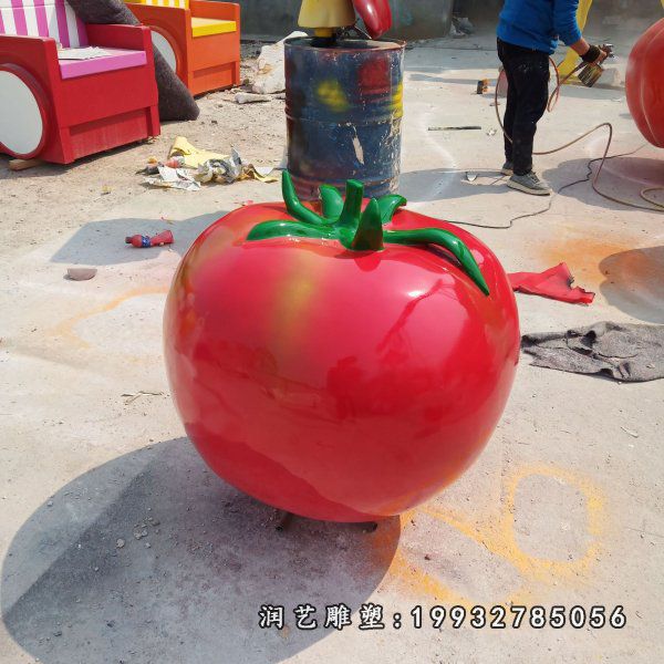 商业街玻璃钢西红柿景观雕塑