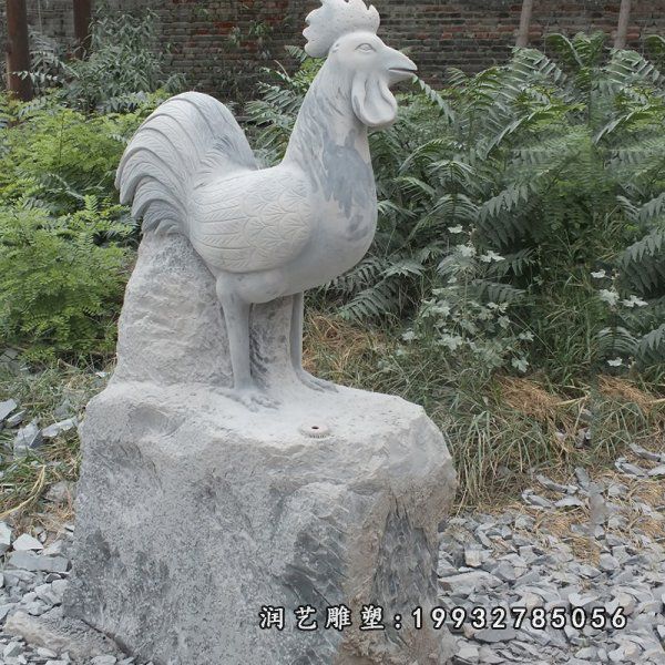 企业动物鸡石雕