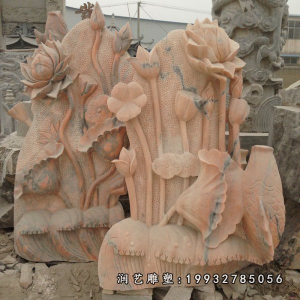 城市荷花景观石雕