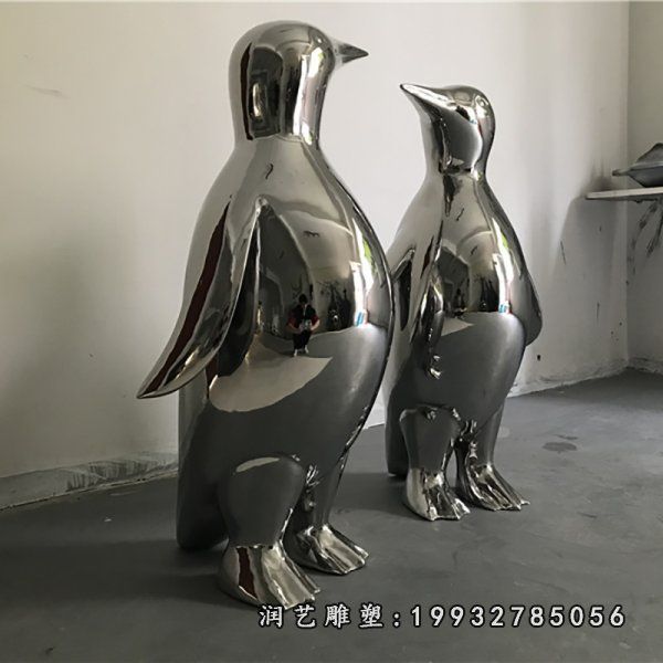 学校不锈钢动物企鹅雕塑