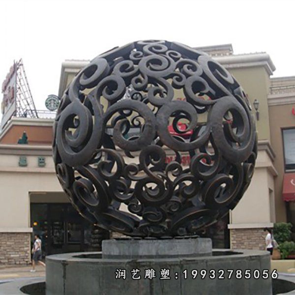 公园不锈钢景观镂空球雕塑