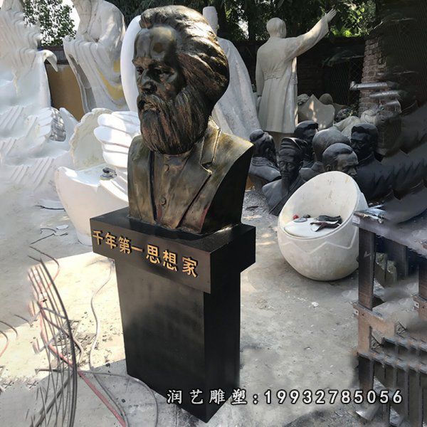 游乐场马克思人物铜雕