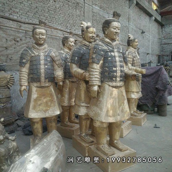 庭院兵马俑人物铜雕
