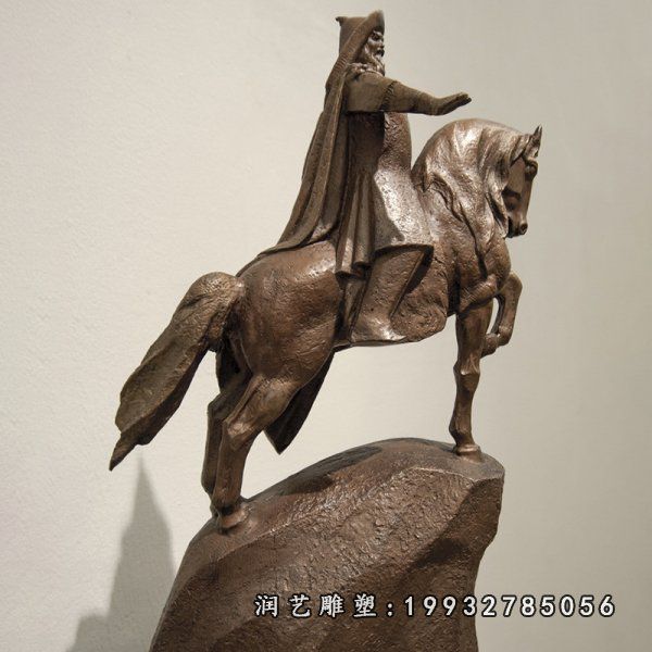 小区成吉思汗铜雕