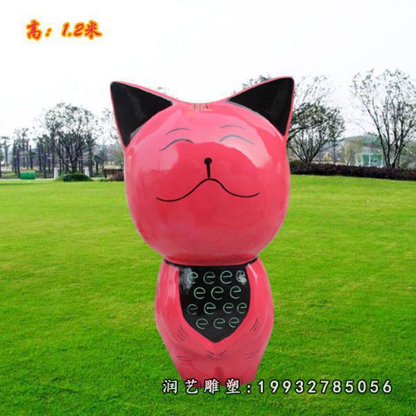 城市玻璃钢动物猫雕塑