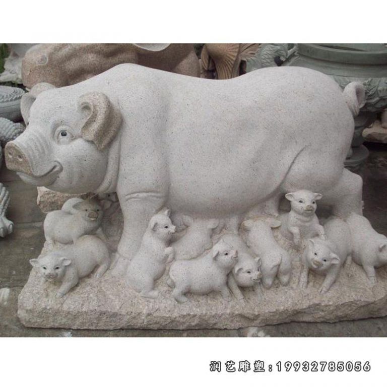 商场动物猪石雕