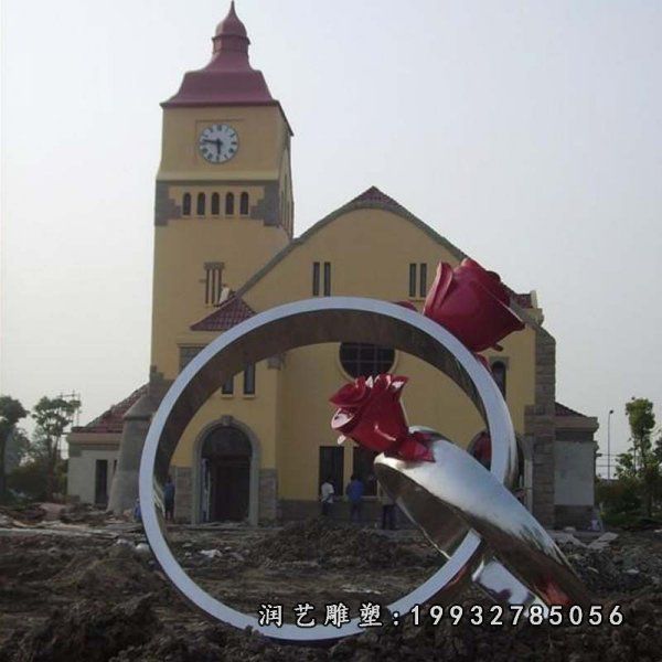 城市不锈钢戒指雕塑