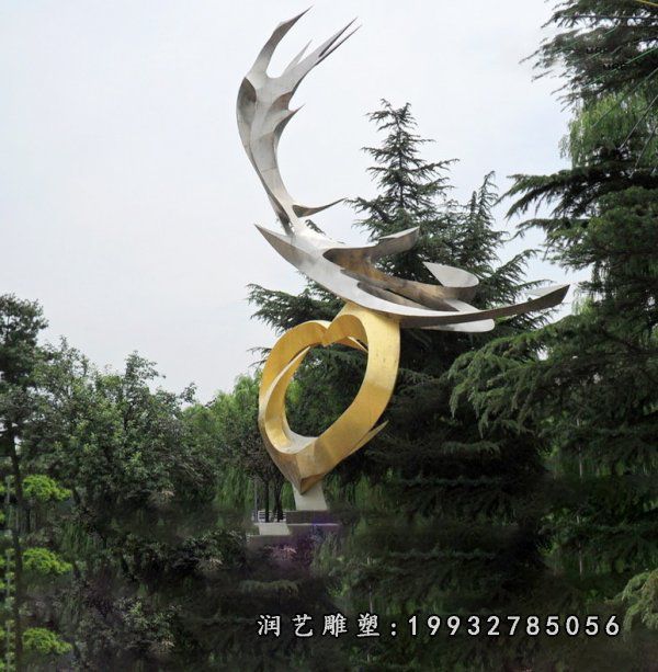 广场不锈钢动物大雁雕塑
