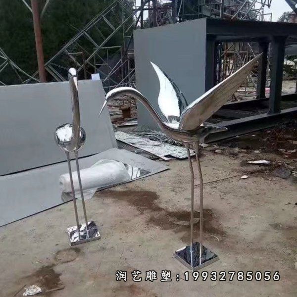 不锈钢仙鹤雕塑 (30)