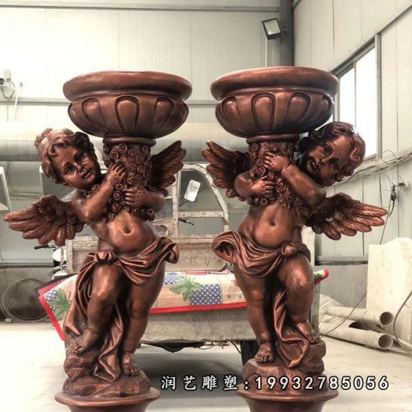 草坪景观花盆铜雕