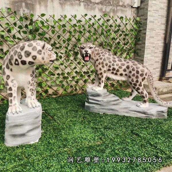 公司玻璃钢动物豹雕塑