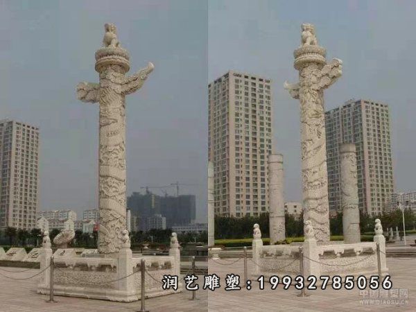 街道景观龙柱石雕