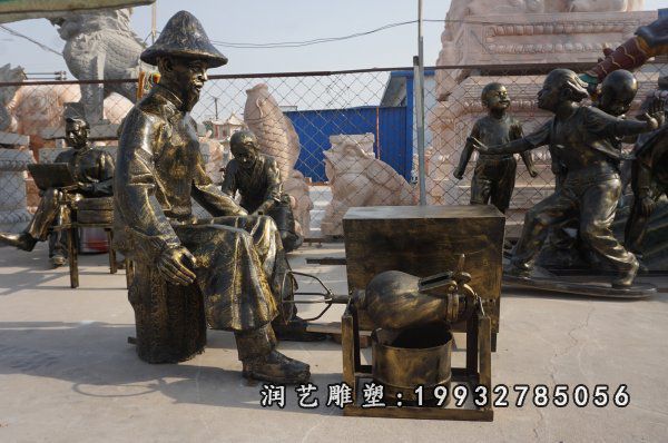 爆米花人物铜雕 (2)
