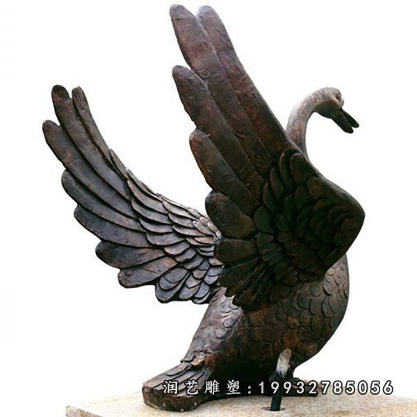 景区动物天鹅铜雕
