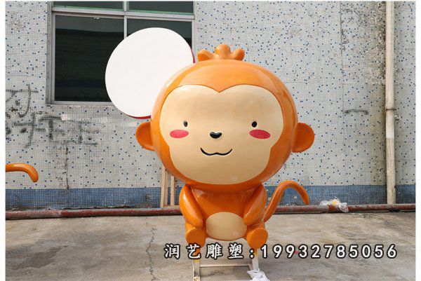 商场玻璃钢猴子卡通动物雕塑