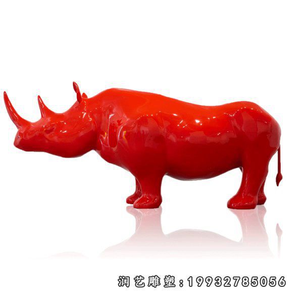 公寓玻璃钢犀牛雕塑