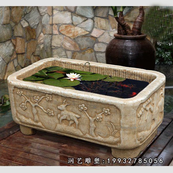 庭院鱼缸景观石雕