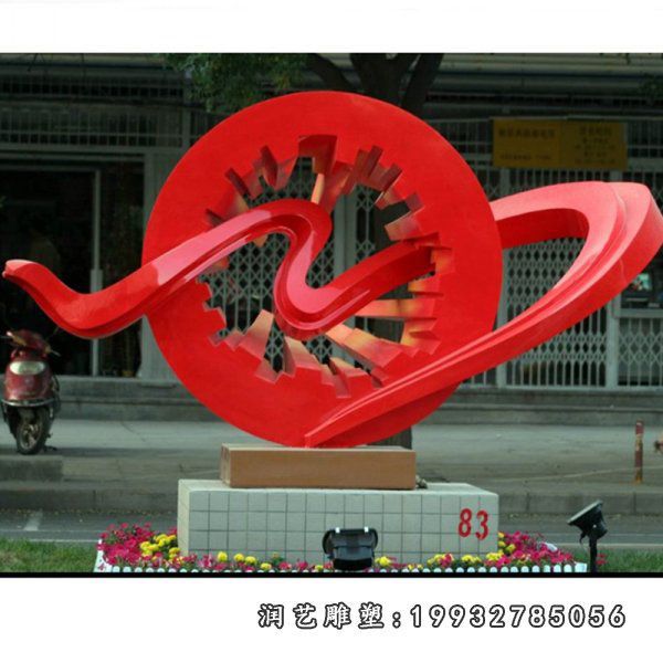 草坪不锈钢景观齿轮雕塑