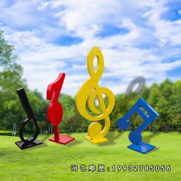 别墅不锈钢音符雕塑