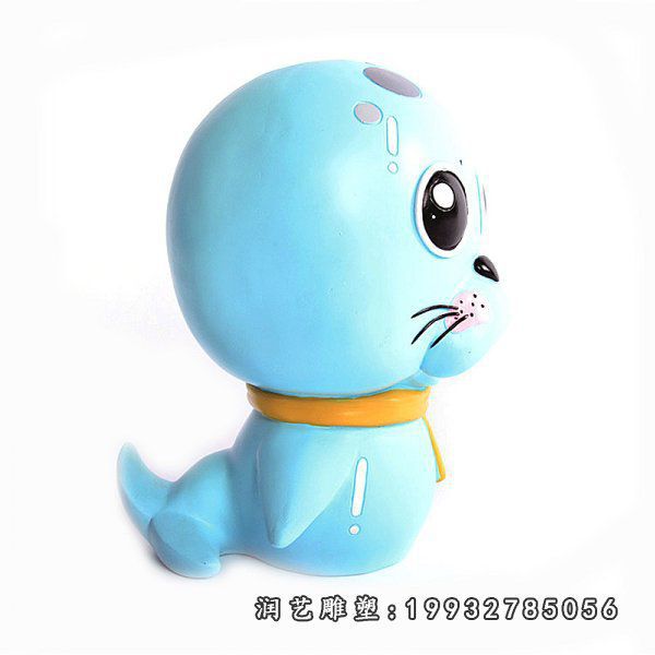 广场玻璃钢海狮卡通雕塑
