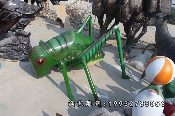 公司玻璃钢蝈蝈动物雕塑