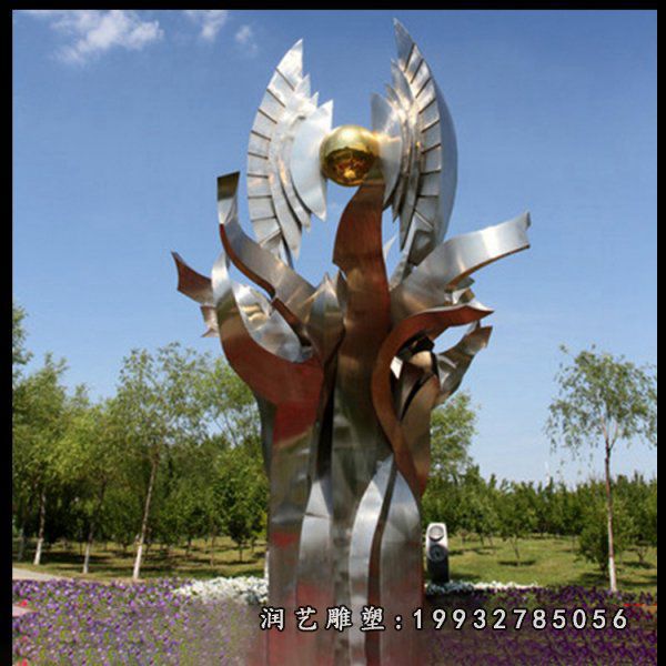 城市不锈钢抽象光辉雕塑