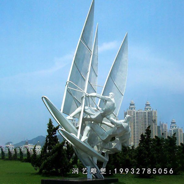 不锈钢船雕塑 (52)